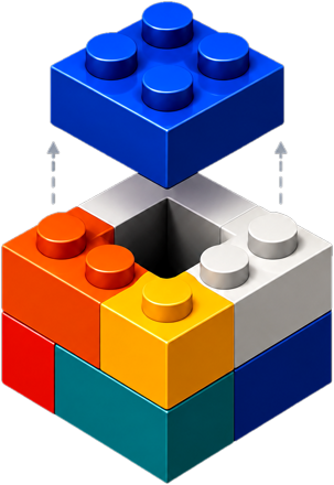 SCULPT logo: a brick being extracted from an assembled block